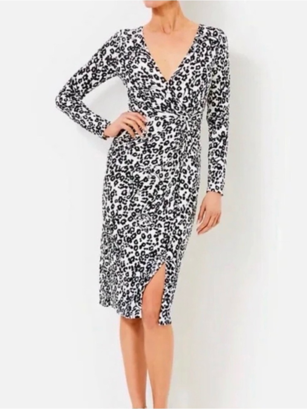 NWT Lilly Pulitzer Black & White Leopard Print Dress